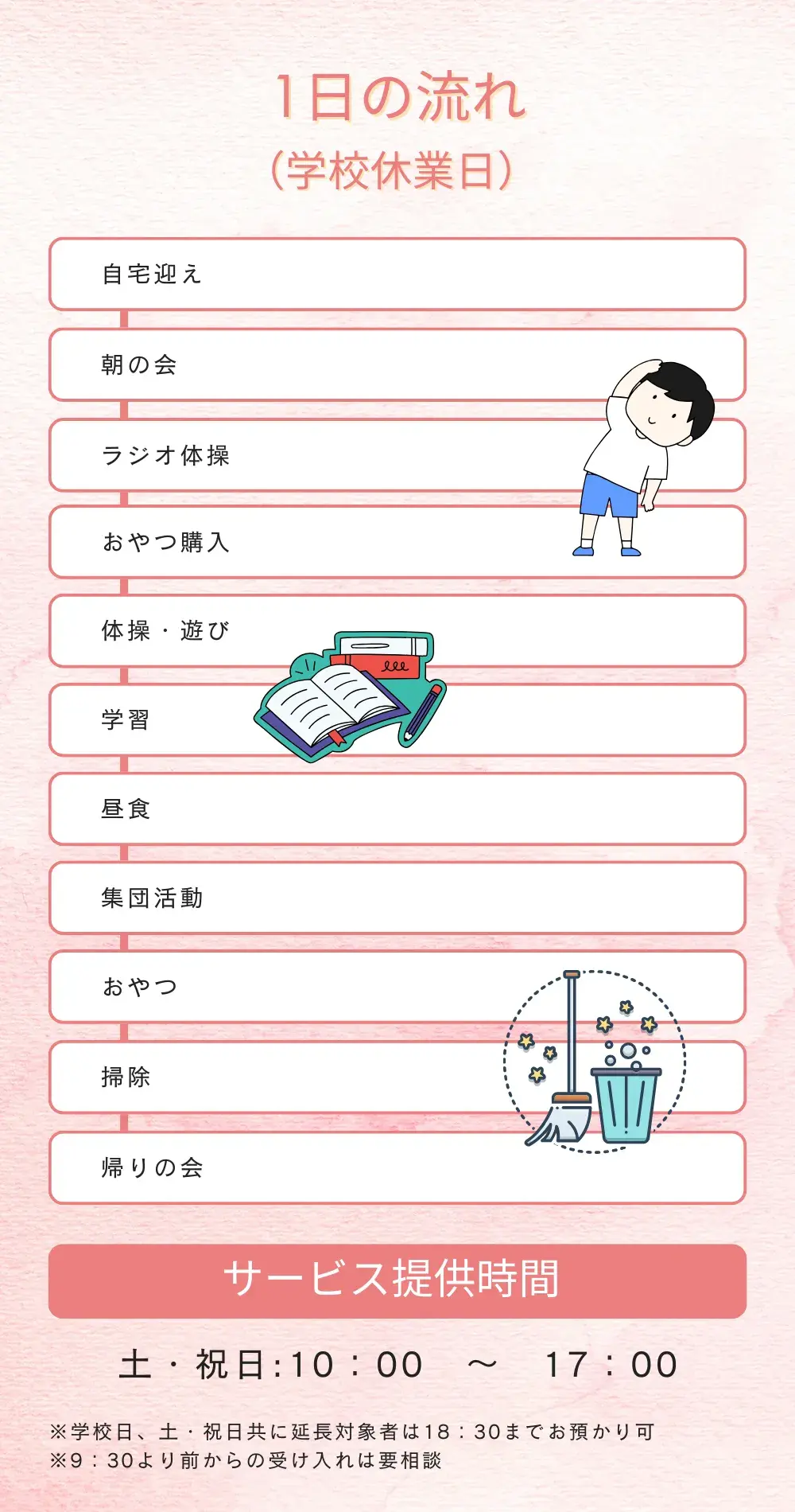 放課後デイサービスの子供たちの土日